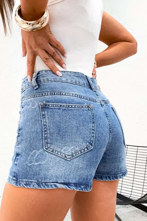 Fustă-pantaloni scurti din denim, cu talie înaltă LOVIREA, Culoare: denim, IVET.RO - Reduceri de până la -80%
