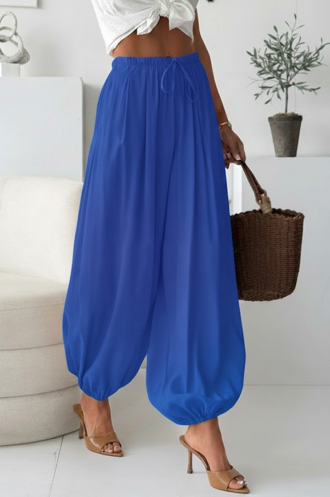 Pantaloni de vară pentru femei, model de tip balon, cu talie înaltă DALYNA BLUE, Culoare: albastru, IVET.RO - Reduceri de până la -80%