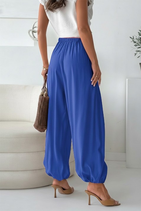 Pantaloni de vară pentru femei, model de tip balon, cu talie înaltă DALYNA BLUE, Culoare: albastru, IVET.RO - Reduceri de până la -80%