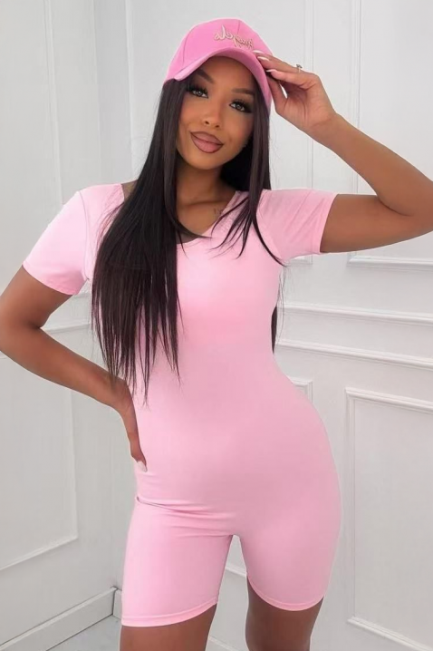 Salopetă scurtă pentru femei, cu spate spectaculos MOLINARA PINK, Culoare: roz, IVET.RO - Reduceri de până la -80%
