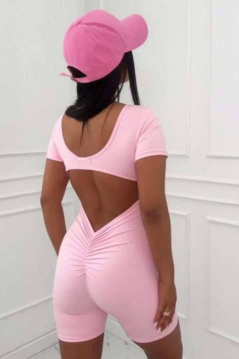 Salopetă scurtă pentru femei, cu spate spectaculos MOLINARA PINK, Culoare: roz, IVET.RO - Reduceri de până la -80%
