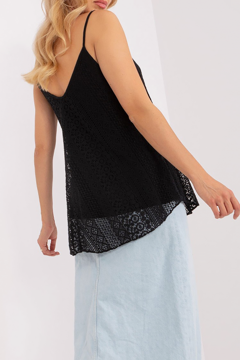 Top de damă din dantelă fină, în stil boho BOGELSA BLACK, Culoare: negru, IVET.RO - Reduceri de până la -80%