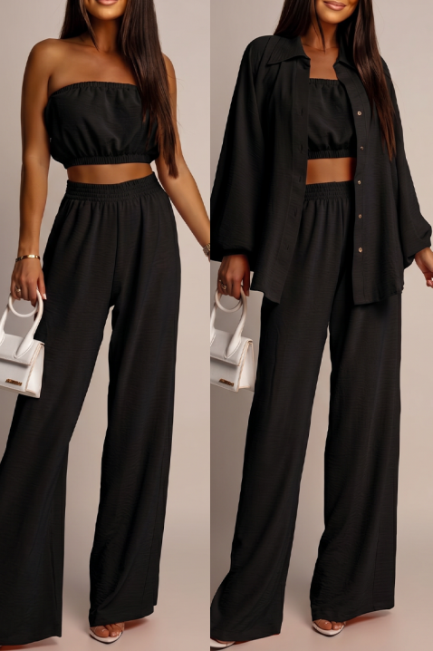 Set elegant de damă din trei piese MIRANDIA BLACK, Culoare: negru, IVET.RO - Reduceri de până la -80%