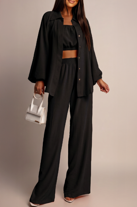 Set elegant de damă din trei piese MIRANDIA BLACK, Culoare: negru, IVET.RO - Reduceri de până la -80%