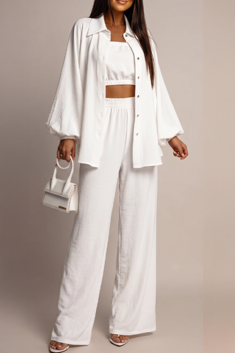Set elegant de damă din trei piese MIRANDIA WHITE, Culoare: alb, IVET.RO - Reduceri de până la -80%