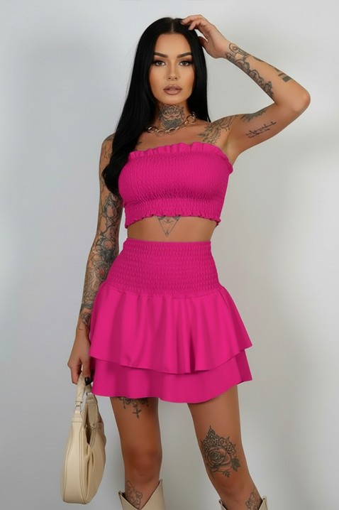 Set de vară pentru femei, format din bustieră și fustă scurtă DAFINA FUCHSIA, Culoare: fuchsia, IVET.RO - Reduceri de până la -80%