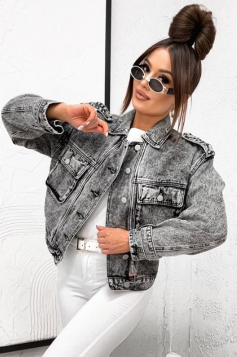 Geacă din denim pentru femei, cu croială lejeră și efect de uzură RAVESA, Culoare: denim, IVET.RO - Reduceri de până la -80%