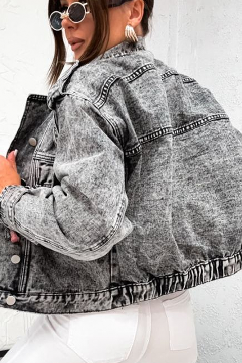 Geacă din denim pentru femei, cu croială lejeră și efect de uzură RAVESA, Culoare: denim, IVET.RO - Reduceri de până la -80%
