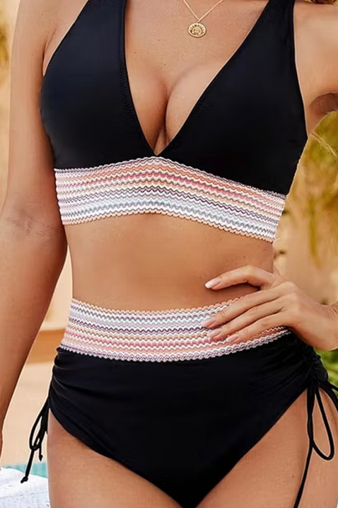 Costum de baie feminin din două piese, cu talie înaltă DONIKANA BLACK, Culoare: negru, IVET.RO - Reduceri de până la -80%