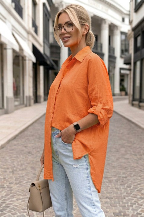 Cămașă pentru femei de tip oversize, cu un design simplu și o croială lejeră LONELIA ORANGE, Culoare: portocaliu, IVET.RO - Reduceri de până la -80%