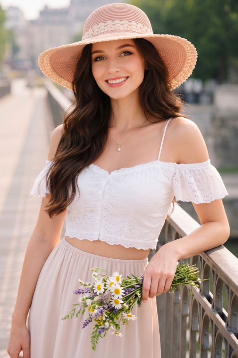 Pălărie de vară pentru femei, cu decorațiuni MIRELITA, Culoare: roz, IVET.RO - Reduceri de până la -80%