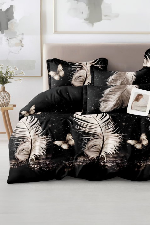 Lenjerie de pat format din patru piese FETERA 200x220 cm, Culoare: negru, IVET.RO - Reduceri de până la -80%