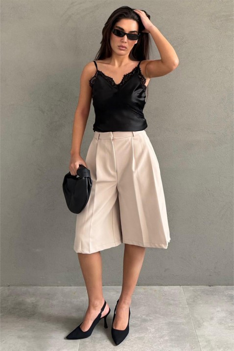 Pantaloni eleganți, largi, de lungime sub genunchi VINTESA, Culoare: bej, IVET.RO - Reduceri de până la -80%