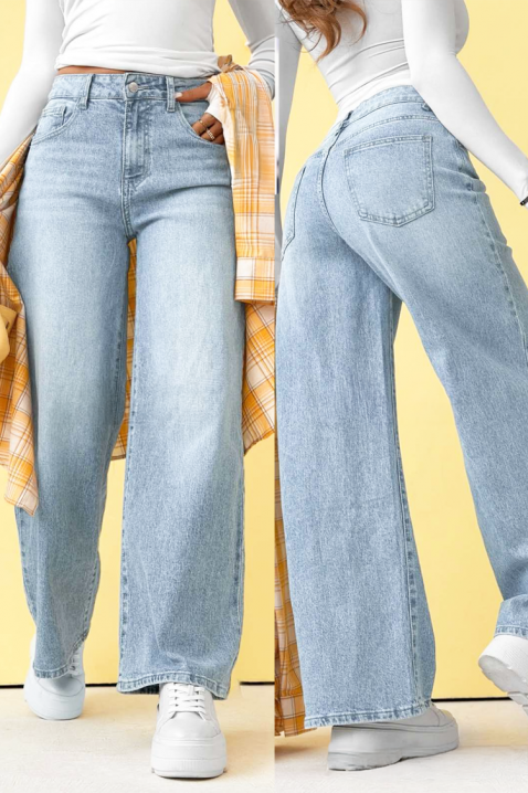 Blugi pentru femei cu picioare largi și talie înaltă LUMESIA, Culoare: denim, IVET.RO - Reduceri de până la -80%