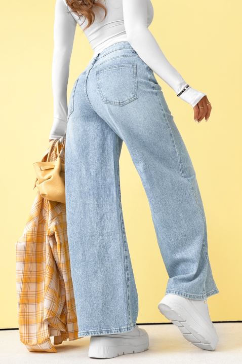 Blugi pentru femei cu picioare largi și talie înaltă LUMESIA, Culoare: denim, IVET.RO - Reduceri de până la -80%
