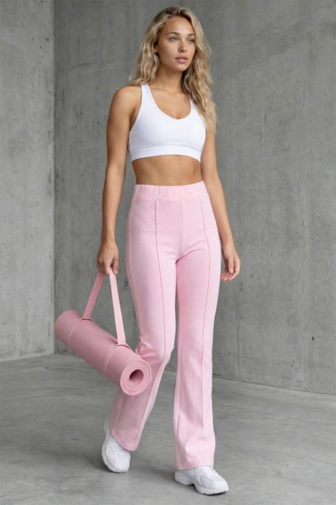 Pantaloni elastici pentru femei, cu picioare ușor evazate ELVARIA PINK, Culoare: roz, IVET.RO - Reduceri de până la -80%