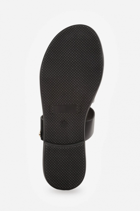 Papuci eleganți pentru femei, cu detalii metalice VIREXA BLACK, Culoare: negru, IVET.RO - Reduceri de până la -80%