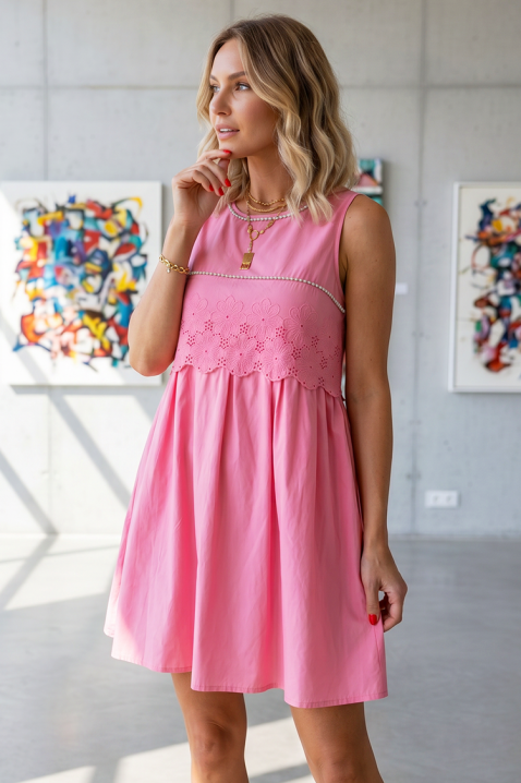 Rochie de vară din bumbac cu broderie ajurată KALISITA PINK, Culoare: roz, IVET.RO - Reduceri de până la -80%