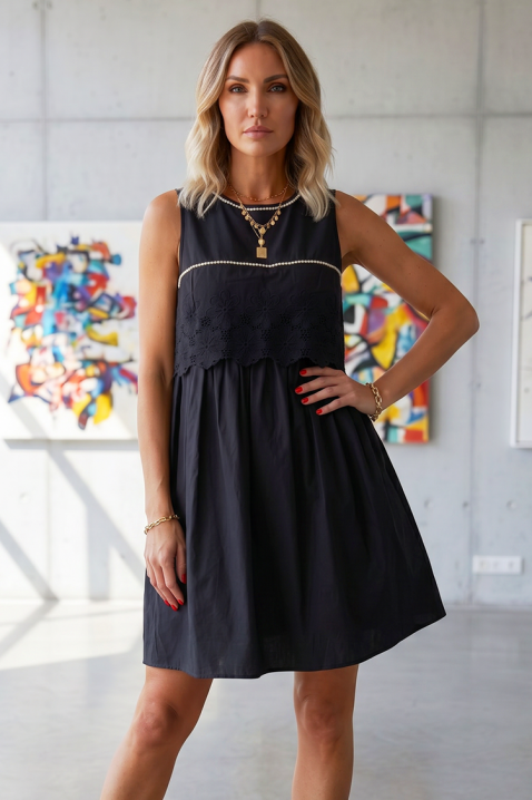 Rochie de vară din bumbac cu broderie ajurată KALISITA BLACK, Culoare: negru, IVET.RO - Reduceri de până la -80%