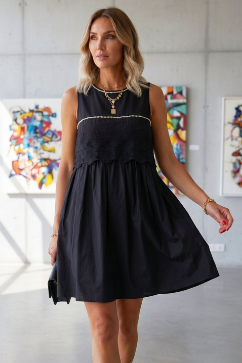 Rochie de vară din bumbac cu broderie ajurată KALISITA BLACK, Culoare: negru, IVET.RO - Reduceri de până la -80%