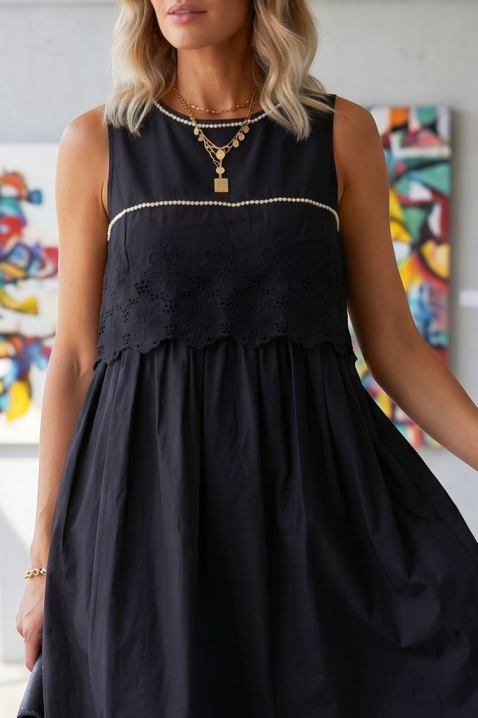 Rochie de vară din bumbac cu broderie ajurată KALISITA BLACK, Culoare: negru, IVET.RO - Reduceri de până la -80%
