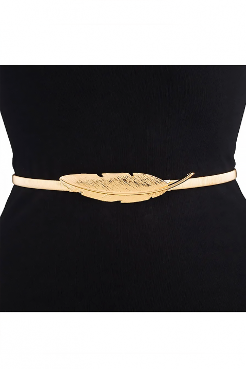 Curea elegantă pentru femei, de culoare aurie, cu o pană FEDERSA GOLD, Culoare: auriu, IVET.RO - Reduceri de până la -80%
