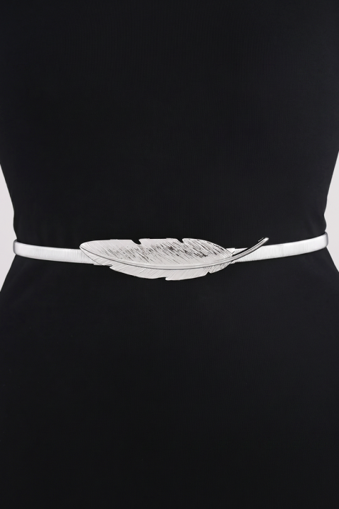 Curea elegantă pentru femei, de culoare argintie, cu o pană FEDERSA SILVER, Culoare: argintiu, IVET.RO - Reduceri de până la -80%