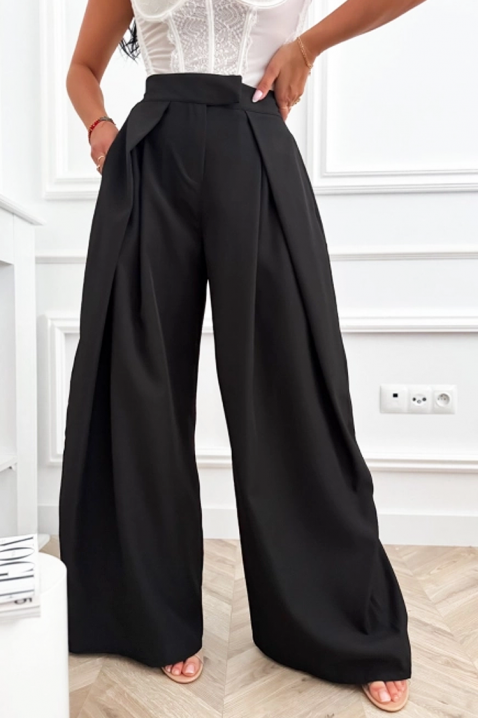 Pantaloni eleganți pentru femei, cu talie înaltă și picioare largi JOLYNE BLACK, Culoare: negru, IVET.RO - Reduceri de până la -80%