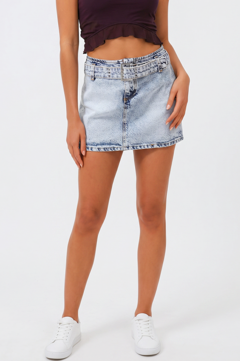 Fustă scurtă din denim cu curea CARETA, Culoare: denim, IVET.RO - Reduceri de până la -80%