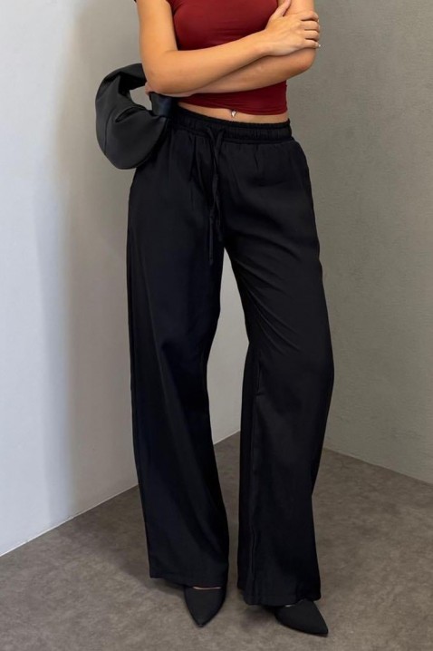 Pantaloni largi pentru femei, cu talie elastică LARENTIA BLACK, Culoare: negru, IVET.RO - Reduceri de până la -80%