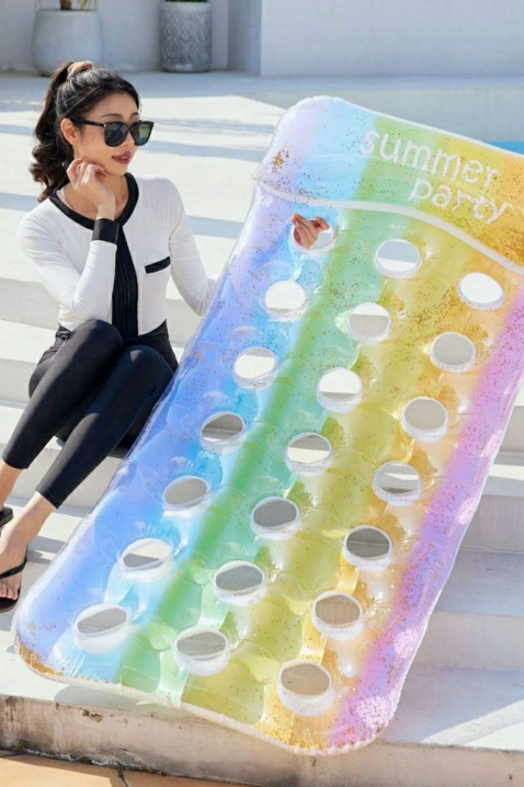 Saltea gonflabilă de plajă cu imprimeu colorat COLOURSUNIVET.RO - Reduceri de până la -80%