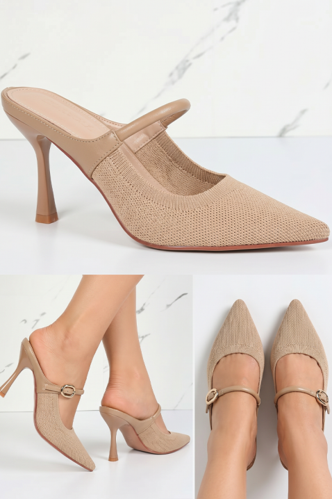 Pantofi eleganți pentru femei, cu vârf ascuțit și toc VITARITA BEIGE, Culoare: bej, IVET.RO - Reduceri de până la -80%