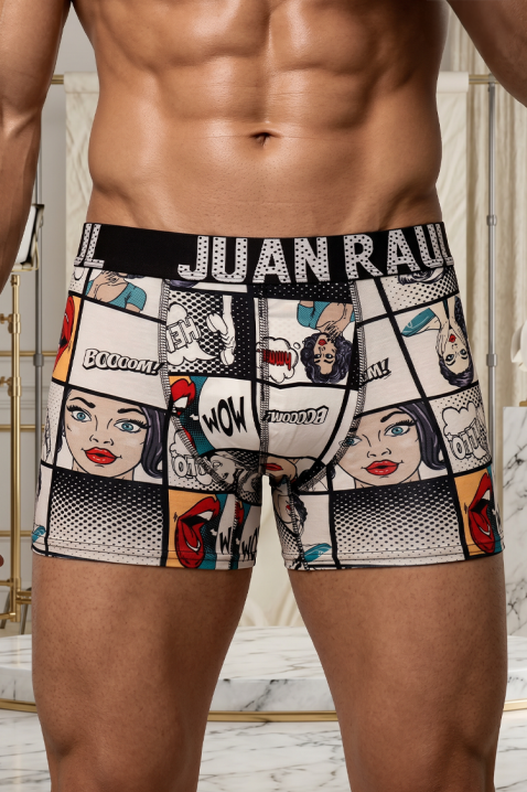 Boxeri pentru bărbați cu imprimeu artistic și design modern PIERO, Culoare: multicolor, IVET.RO - Reduceri de până la -80%