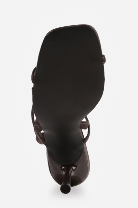 Sandale elegante pentru femei, cu toc subțire și curele delicate MIOLENJA BROWN, Culoare: maro, IVET.RO - Reduceri de până la -80%