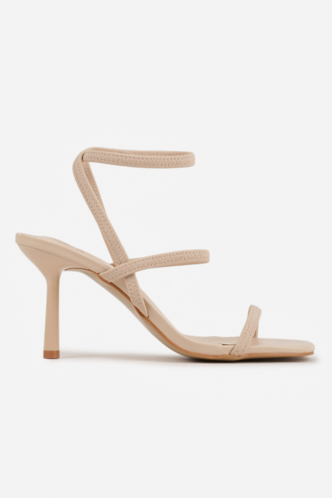 Sandale elegante pentru femei, cu toc subțire și curele delicate MIOLENJA ECRU, Culoare: ecru, IVET.RO - Reduceri de până la -80%