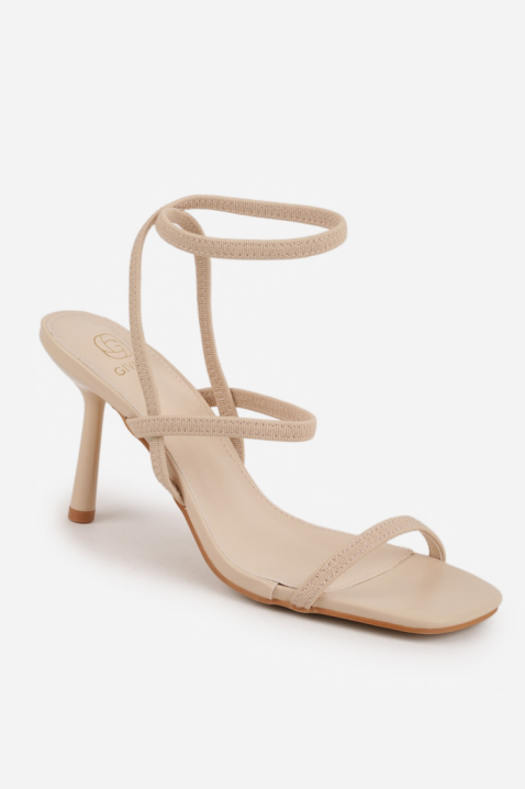 Sandale elegante pentru femei, cu toc subțire și curele delicate MIOLENJA ECRU, Culoare: ecru, IVET.RO - Reduceri de până la -80%