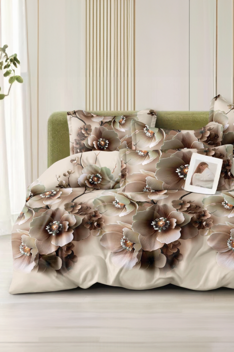 Lenjerie de pat din patru piese, cu motiv floral FLORYANA 200x220 cm, Culoare: multicolor, IVET.RO - Reduceri de până la -80%