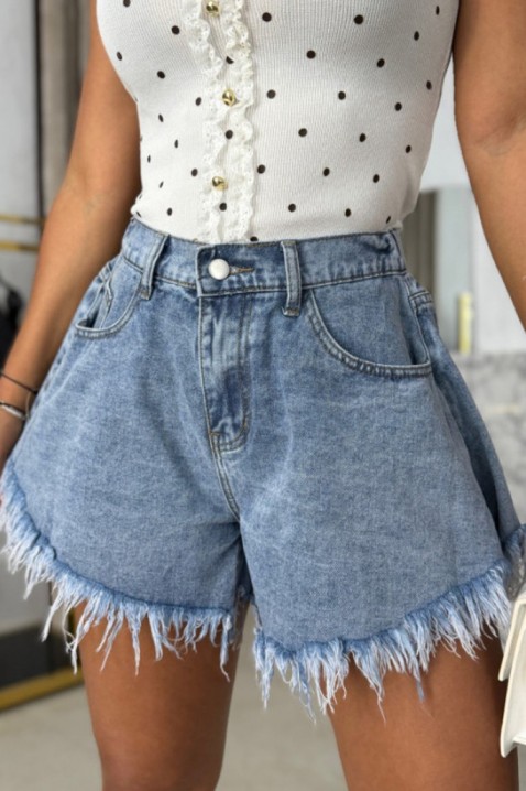 Pantaloni scurți de blugi pentru femei, cu talie înaltă JESY, Culoare: albastru, IVET.RO - Reduceri de până la -80%