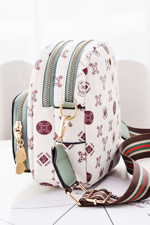 Rucsac pentru femei cu un ursuleț decorativ și fermoar NORAVA MINT, Culoare: mentă, IVET.RO - Reduceri de până la -80%