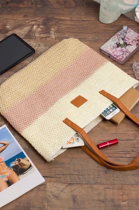 Geantă de damă împletită într-o nuanță delicată VELEANA, Culoare: multicolor, IVET.RO - Reduceri de până la -80%