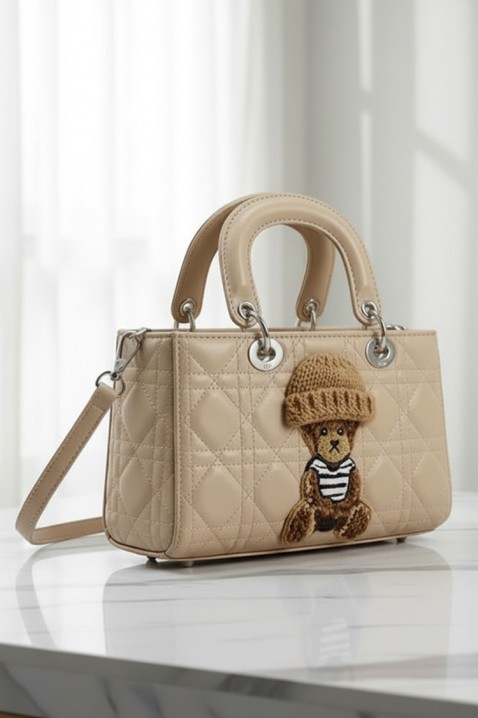 Geantă de damă cu un element decorativ în formă de ursuleț FANTASIA BEIGE, Culoare: bej, IVET.RO - Reduceri de până la -80%