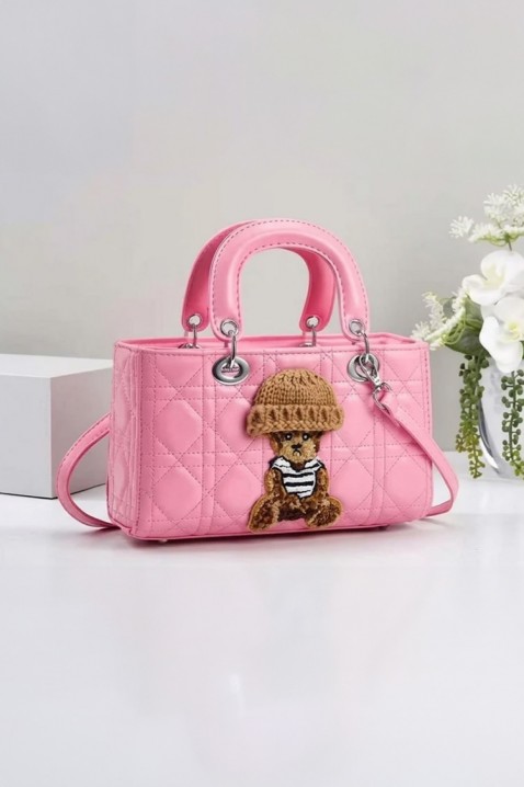 Geantă de damă cu un element decorativ în formă de ursuleț FANTASIA PINK, Culoare: roz, IVET.RO - Reduceri de până la -80%