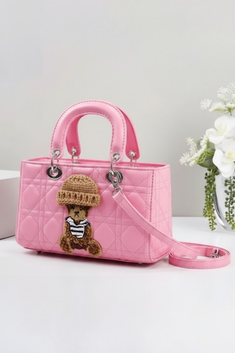 Geantă de damă cu un element decorativ în formă de ursuleț FANTASIA PINK, Culoare: roz, IVET.RO - Reduceri de până la -80%