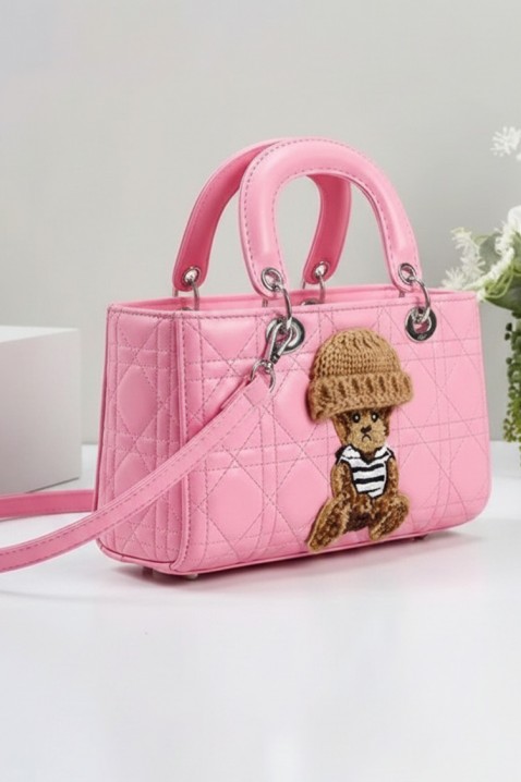 Geantă de damă cu un element decorativ în formă de ursuleț FANTASIA PINK, Culoare: roz, IVET.RO - Reduceri de până la -80%