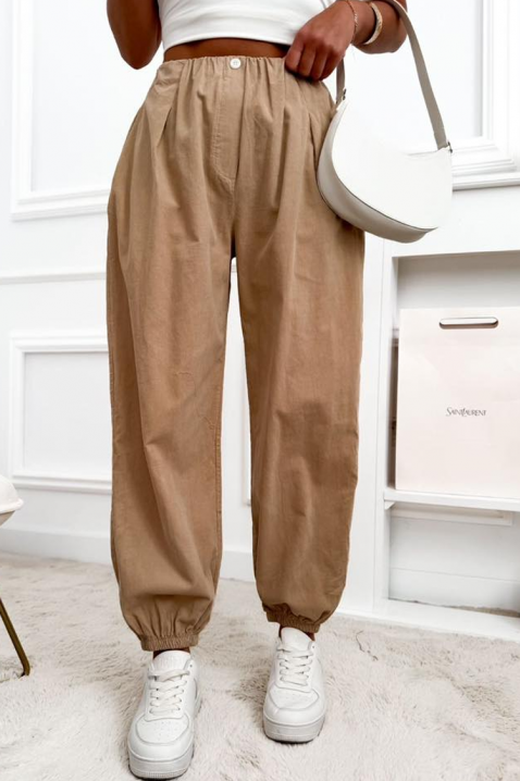 Pantaloni pentru femei cu croială largă și talie înaltă BALINEA BEIGE, Culoare: bej, IVET.RO - Reduceri de până la -80%