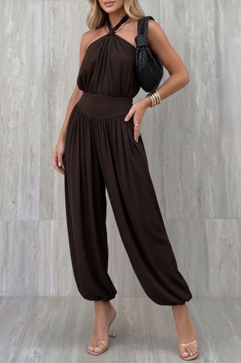 Set damă format din top și pantaloni cu croială lejeră BETYNA BROWN, Culoare: maro, IVET.RO - Reduceri de până la -80%