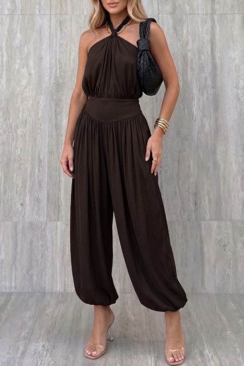 Set damă format din top și pantaloni cu croială lejeră BETYNA BROWN, Culoare: maro, IVET.RO - Reduceri de până la -80%