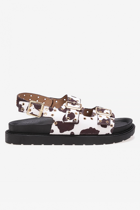 Sandale damă cu animal print și curea JACKLINA BLACK, Culoare: negru, IVET.RO - Reduceri de până la -80%