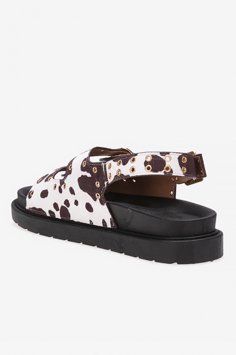 Sandale damă cu animal print și curea JACKLINA BLACK, Culoare: negru, IVET.RO - Reduceri de până la -80%