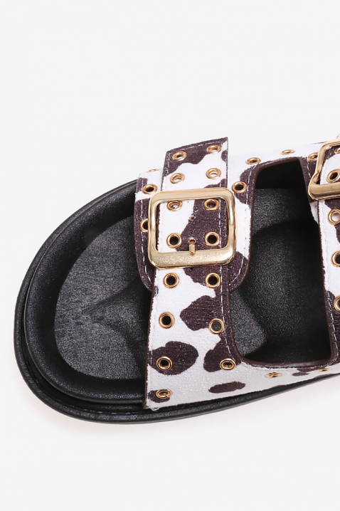 Sandale damă cu animal print și curea JACKLINA BLACK, Culoare: negru, IVET.RO - Reduceri de până la -80%